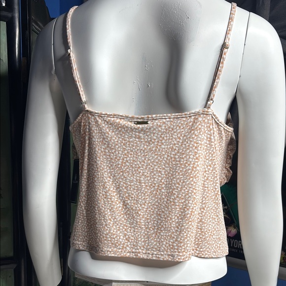 Volcom Cream Tan Sequin Tie Front Camisole - Picture 2 of 7